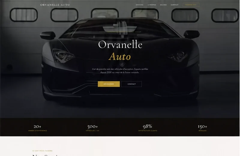 Aperçu de la page d'accueil du site Orvanelle Auto